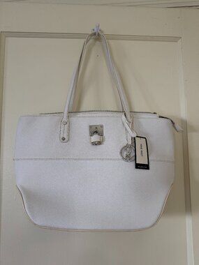 NWT Nine West Reana White Large Tote Shoulder Bag